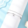 2Pcs 2 Styles 304 Stainless Steel Cable Chain Paperclip Chain Charm Double Layer Anklets for Women AJEW-AN00740-01-4