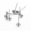 Non-Tarnish 304 Stainless Steel Stud Earring Settings STAS-H403-02P-B-1