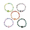 Dyed Synthetic Turquoise & ABS Plastic Imitation Pearl Beads Stretch Bracelets for Women BJEW-JB13641-2