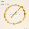 304 Stainless Steel Rectangle Link Chain Anklets FS-WG7E8C4-04-1