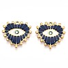Ion Plating(IP) 304 Stainless Steel Enamel Rhinestone Pendants STAS-T064-56B-1