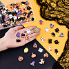 80Pcs 8 Styles Halloween Theme Opaque Resin Pendants RESI-UN0001-10-4