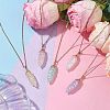 Resin Leaf Pendant Necklaces NJEW-JN04914-2