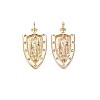 Brass Micro Pave Clear Cubic Zirconia Pendants KK-S356-723-1