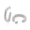 Tarnish Resistant 304 Stainless Steel Half Hoop Earrings EJEW-F257-10P-2