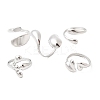 5Pcs 304 Stainless Steel Open Cuff Rings for Women RJEW-K313-03P-4