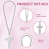 Polymer Clay Rhinestone Cross Pendant Alloy Chain Necklaces NJEW-CN0001-16B-6