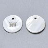 Natural White Shell Mother of Pearl Shell Charms X-SSHEL-N036-053M-1