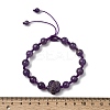 Adjustable Natural Amethyst Beads Braided Bead Bracelets for Women BJEW-L713-A06-5