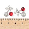 Brass & Glass Micro Pave Cubic Zirconia Pendants KK-S532-07P-3