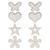 8Pcs 4 Styles Star/Flower/Heart/Butterfly Non-woven Fabric Appliques DIY-GO0001-71-1