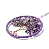 Wire Wrapped Chips Natural Amethyst Big Pendant Decorations LS-HJEW-A005-03-2