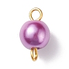 Glass Imitation Pearl Connector Charms PALLOY-JF01881-02-2