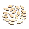 Oval Ion Plating(IP) 304 Stainless Steel Stamping Blank Tag Charms LS-STAS-L159-07G-1
