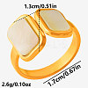 304 Stainless Steel with Natural Shell Cuff Open Rings for Women US1976-3-2