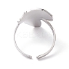 Non-Tarnish Map of Africa Cuff Ring RJEW-B035-05P-2