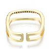 Brass Micro Pave Cubic Zirconia Cuff Rings RJEW-S045-55B-G-NR-3