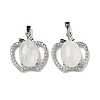 Natural Quartz Crystal with Clear Cubic Zirconia Pendants G-G133-03P-20-1