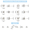 84Pcs 6 Style 201 Stainless Steel Stud Earring Findings STAS-UN0057-42-3
