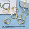 Brass Micro Pave Clear Cubic Zirconia Screw Carabiner Lock Charms ZIRC-E164-07G-5
