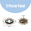 DICOSMETIC 2Pcs Plastic Pearl Eye Brooch with Glass Seed Beaded JEWB-DC0001-11-2