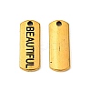 Tibetan Style Alloy Rectangle with Word Beautiful Pendants LS-TIBEP-Q043-063AG-RS-1