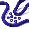 Flat Round Handmade Polymer Clay Beads CLAY-R067-12mm-09-5