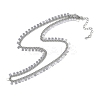 Rack Plating Brass Twisted Chain Square Tassel Necklaces for Women NJEW-K382-15A-P-1