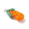 Glass Seed Beaded 3D Eggplant Pendants PALLOY-MZ00942-01-3