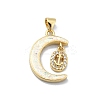 Brass Micro Pave Clear Cubic Zirconia Pendants KK-A221-18C-G-1