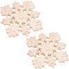 Natural Solid Wood Carved Onlay Applique Craft WOOD-WH0101-59-1