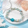 Natural Flower Amazonite Chip Beaded Stretch Bracelets BJEW-JB10689-04-2