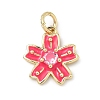 Brass Pave Clear Cubic Zirconia Pendants LS-KK-H255-06G-04-1