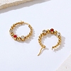 304 Stainless Steel Beaded Hoop Earrings LS-EJEW-G368-05G-4