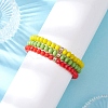 3Pcs Christmas Faceted Imitation Jade & Opaque Glass Rondelle Beaded Stretch Bracelets for Women BJEW-JB12563-06-3