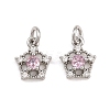Brass Micro Pave Cubic Zirconia Charms CU-CBAA6E8-05P-04-1