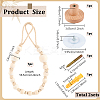 Wooden Beaded Wall-mounted Tissue Roll Holder AJEW-WH0752-254-2