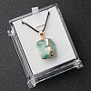 Electroplated Raw Natural Fluorite Neggets Pendant Black Wax Cord Necklaces FS-WG48460-09-1