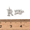Initial Letter Brass Micro Pave Cubic Zirconia Pendants ZIRC-F008-R-3