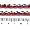 Transparent Electroplate Glass Beads Strands EGLA-A037-T6x8mm-B10-4
