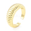 Rack Plating Brass Croissant Open Cuff Ring for Women X-RJEW-I083-04G-1