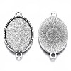 Tibetan Style Oval Alloy Cabochon Connector Settings TIBE-Q038-002B-AS-RS-1