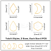 32Pcs 8 Style 304 Stainless Steel Linking Rings STAS-UN0041-35-4