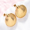 304 Stainless Steel Stud Earrings EJEW-F357-01G-03-4