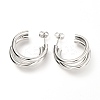 Tarnish Resistant 304 Stainless Steel Half Hoop Earrings EJEW-C501-18P-1