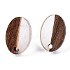 Resin & Walnut Wood Stud Earring Findings MAK-N032-004A-3