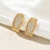 C-Shaped Brass Micro Pave Clear Cubic Zirconia Cuff Earrings EJEW-L316-01G-07-2