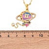 304 Stainless Steel Hot Pearl Enamel Constellation Planet Pendant Necklaces NJEW-D310-01I-G-3