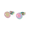 Ion Plating(IP)  304 Stainless Steel Ear Stud Findings STAS-O119-15B-M-2