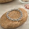 304 Stainless Steel Cable Chain Bracelets for Women BJEW-C129-08A-P-1